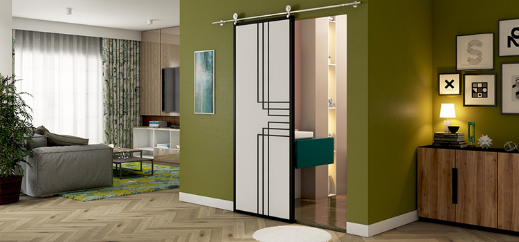 sliding bathroom door installation in Calabasas